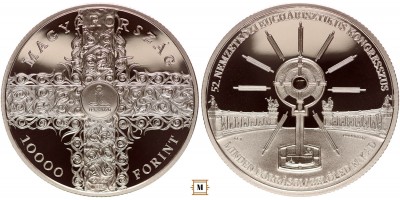 10000 forint Nemzetközi Eucharisztikus Kongresszus ezüst emlékérme 2021 PP