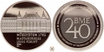 15000 forint  2022. évi Budapesti Műszaki Egyetem ezüst emlékérme PP