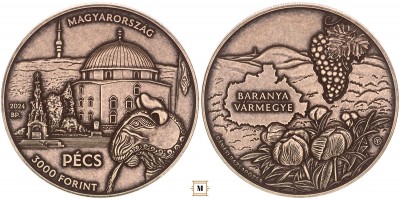 3000 forint Baranya vármegye, Pécs 2024 BP