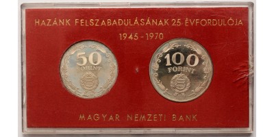 50-100 forint Felszabadulás 1970 BP Piros MNB tokban