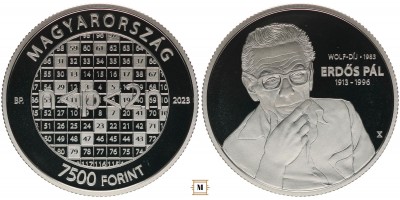 7500 forint Erdős Pál 2023 PP