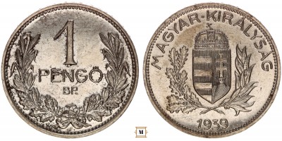 Magyar Királyság 1 pengő 1939 BP
