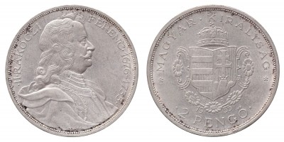 2 pengő Rákóczi 1935 BP