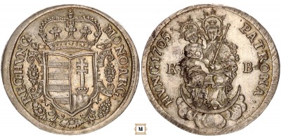 II. Rákóczi Ferenc 1/2 tallér 1705 KB