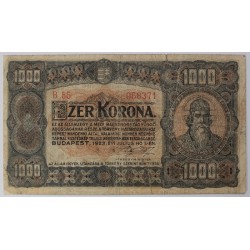 1000 Korona 1923 , Nyomdahely megjelölése nélkül