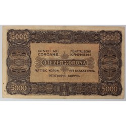 5000 Korona 1923 , 40 Fillér felülbélyegzés