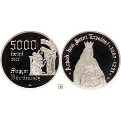 5000 forint Árpád-házi Szent Erzsábet 2007 BP