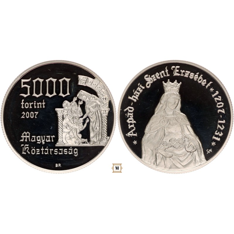 5000 forint Árpád-házi Szent Erzsábet 2007 BP