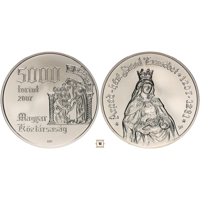 5000 forint Árpád-házi Szent Erzsábet 2007 BP