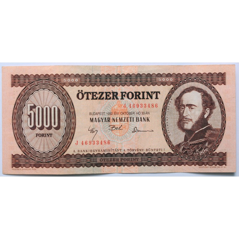 5000 forint 1992 J sorozat