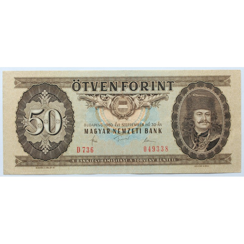 50 forint 1980 D sorozat