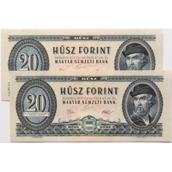 20 forint 1975 2 db sorszámkövető