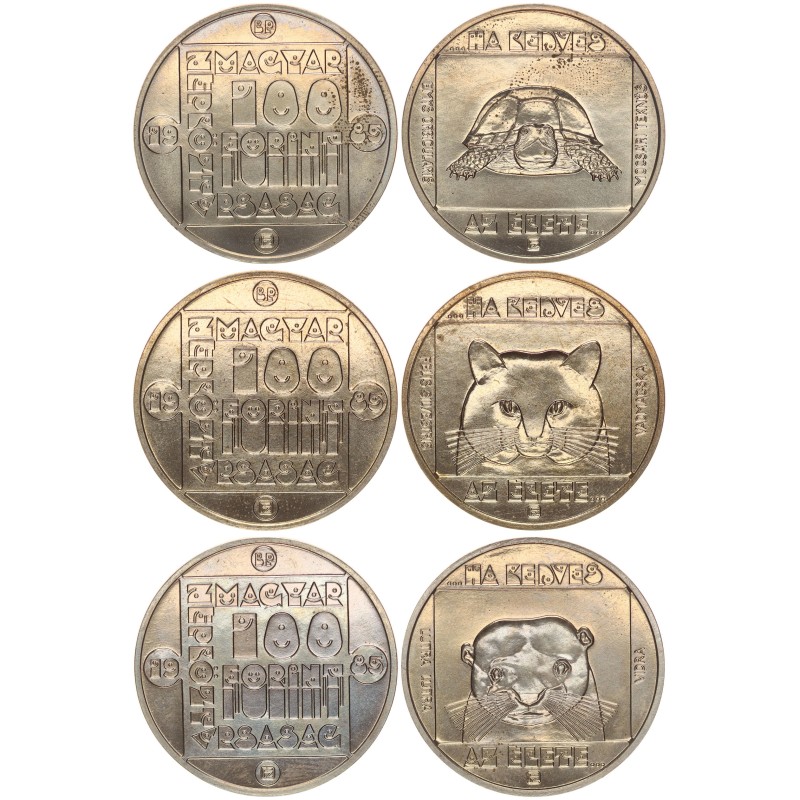 3x100 forint Természetvédelmi sor 1985 BP