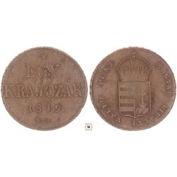 Szabadságharc 1 krajcár 1849 NB