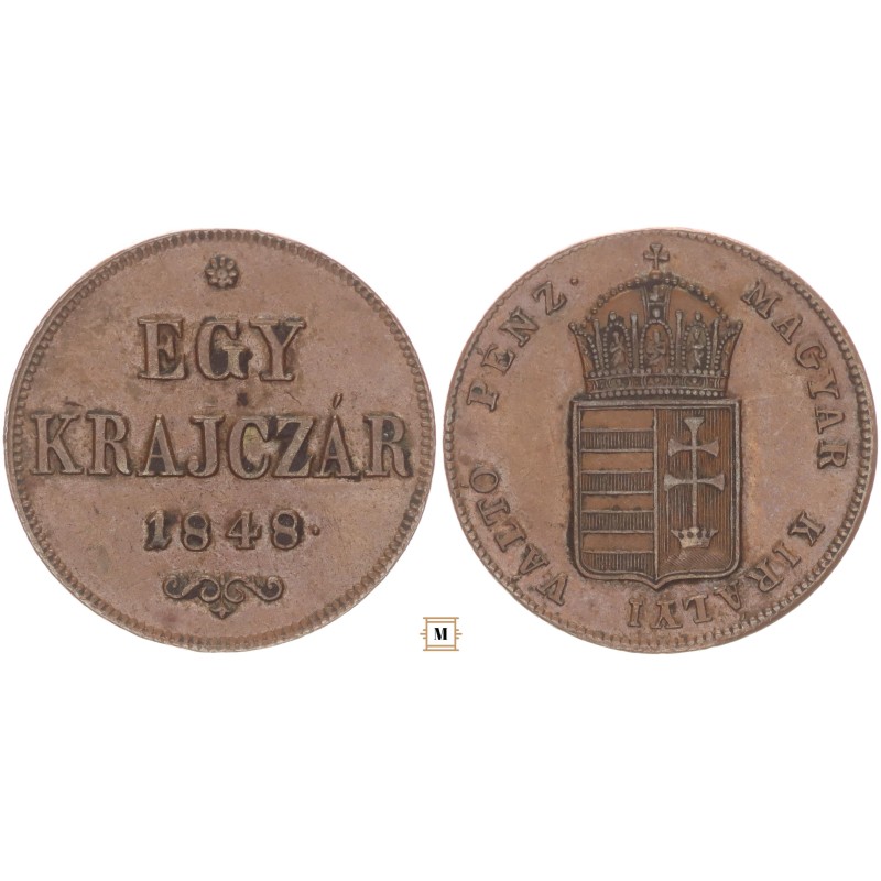 Szabadságharc 1 krajcár 1848 vjn.