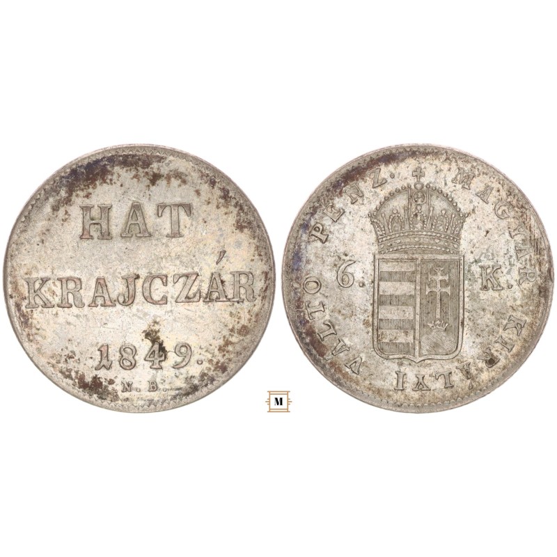 Szabadságharc 6 krajcár 1849 NB