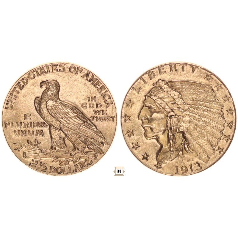 USA 2 1/2 dollár 1913