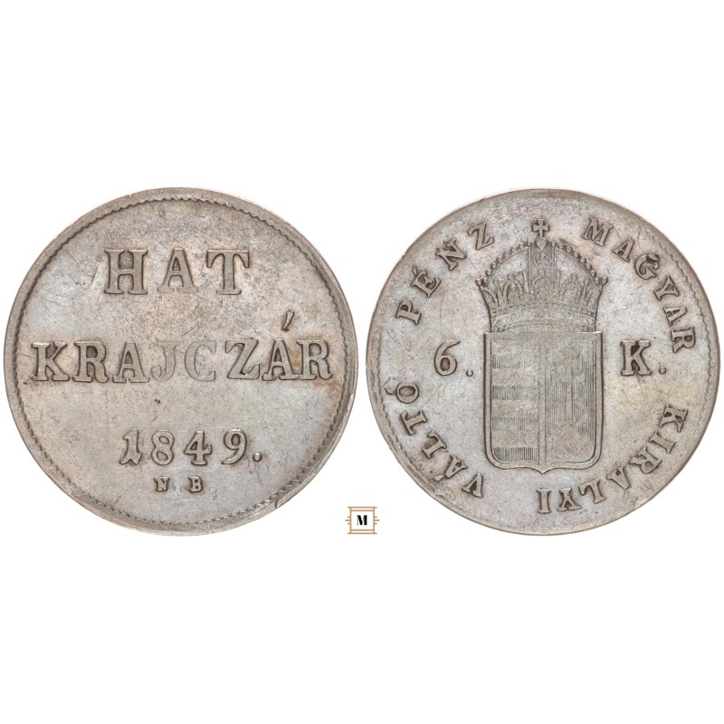 Szabadságharc 6 krajcár 1849 NB