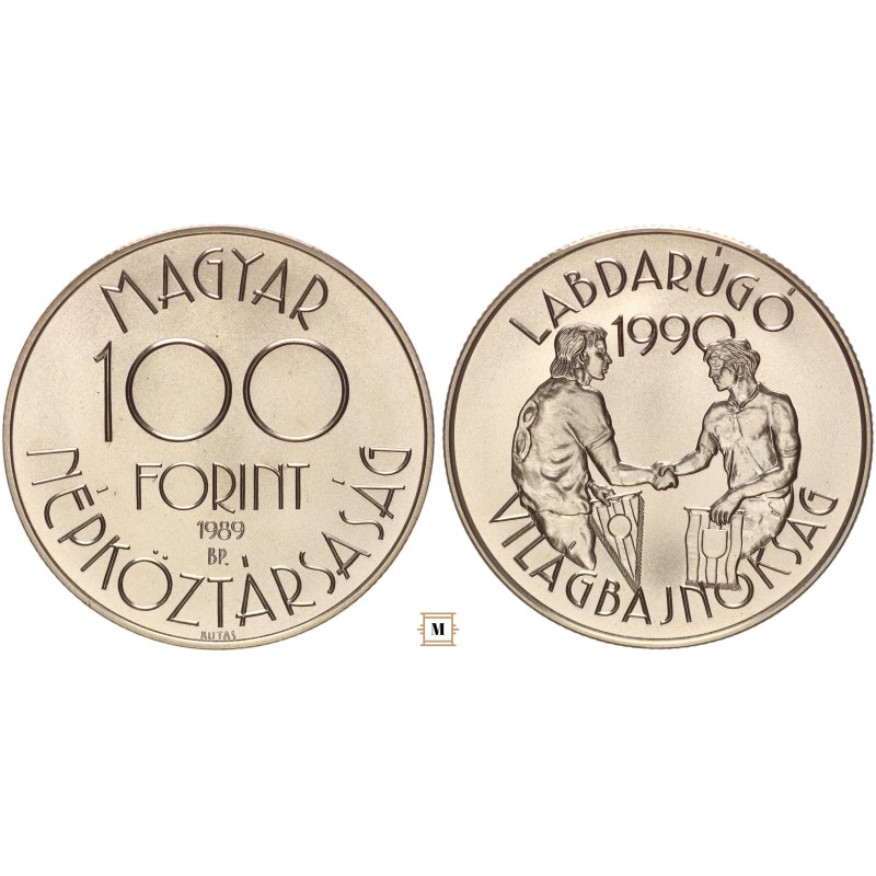 100 forint Labdarúgó VB '90 1989 BP