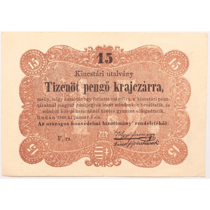 15 krajcár 1849