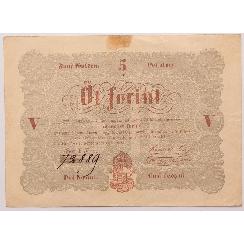 5 forint 1848 Barna