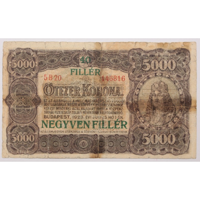 5000 korona 40 fillér 1923