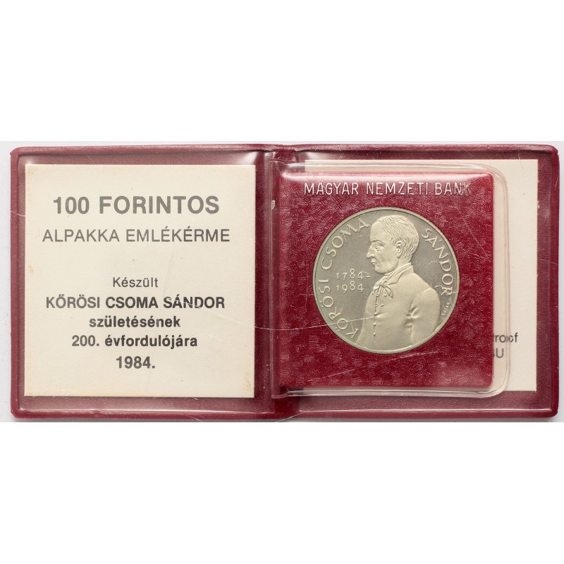 100 forint Kőrösi Csoma Sándor 1984 BP MNB tokban