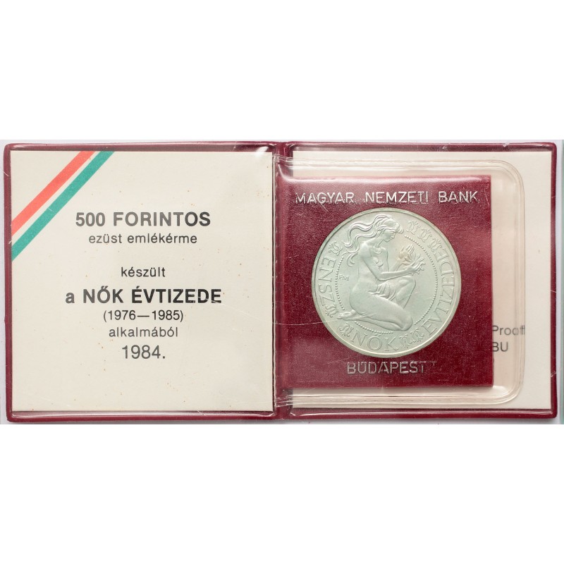 500 forint Nők Évtizede 1984 BP MNB tokban