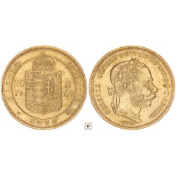 Ferenc József 20 frank 8 forint 1870 Gy.F.