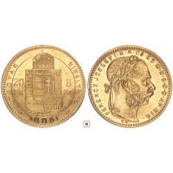 Ferenc József 20 frank 8 forint 1883 KB