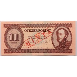 5000 forint 1990 H MINTA lyukasztás és felülnyomás