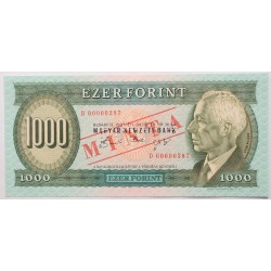 1000 forint 1993 D minta lyukasztás és felülnyomás