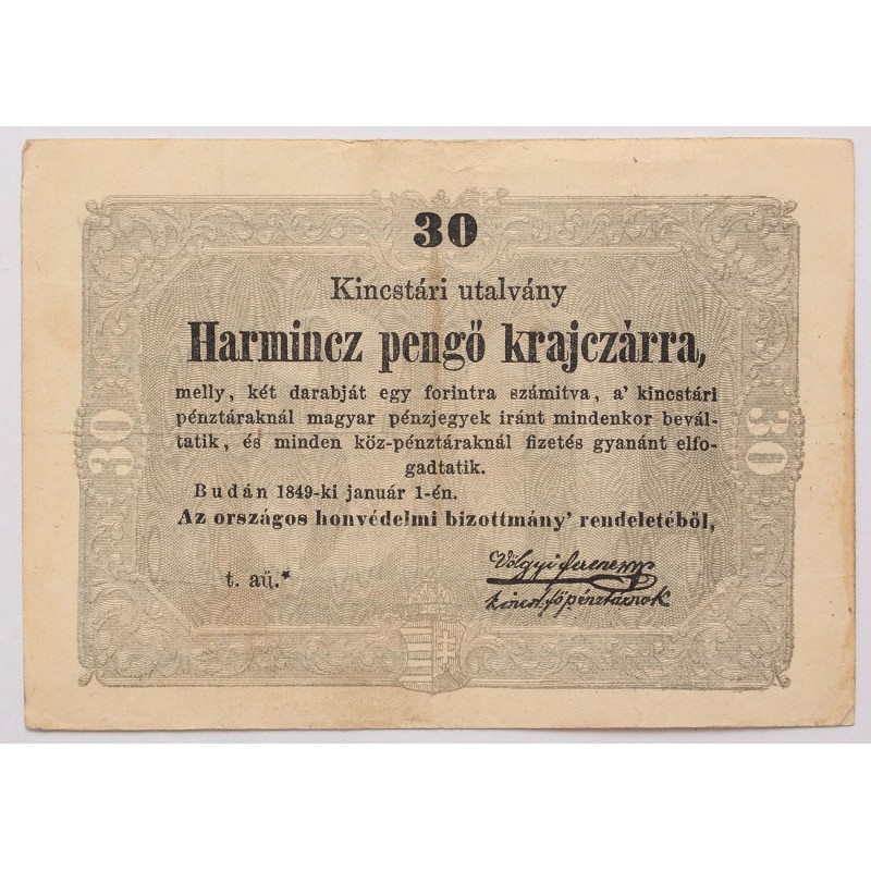 30 krajcár 1849