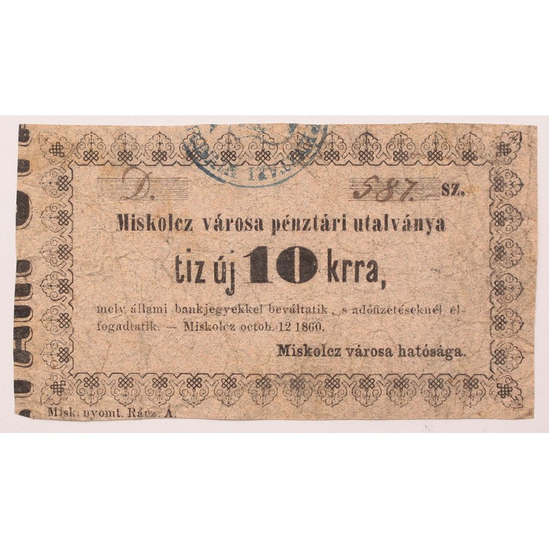 Miskolc 10 krajcár 1860