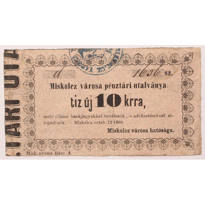 Miskolc 10 krajcár 1860