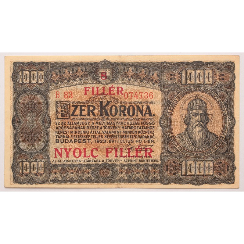 1000 korona 8 fillér 1923