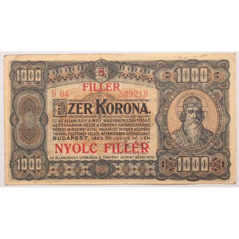 1000 korona 8 fillér 1923