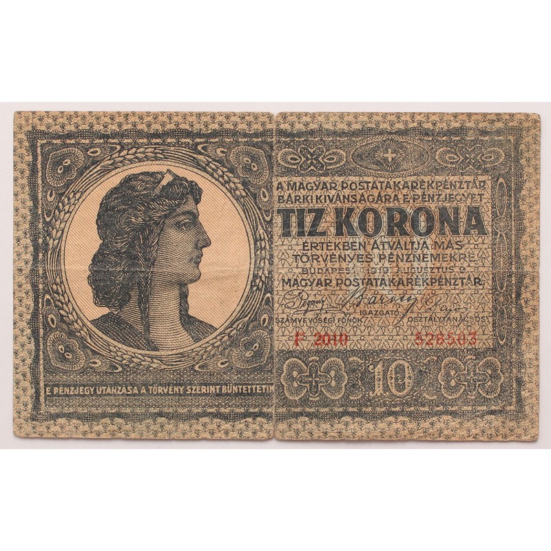 10 korona 1919 aug. 9.