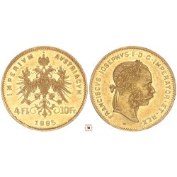 Ausztria 4 florin 10 francs 1885