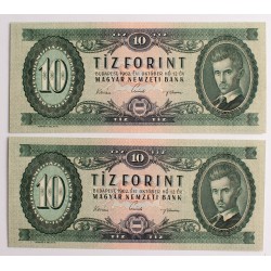 10 forint 1962 2db. sorszámkövető