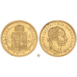 Ferenc József 10 frank 4 forint 1870 Gy.F.