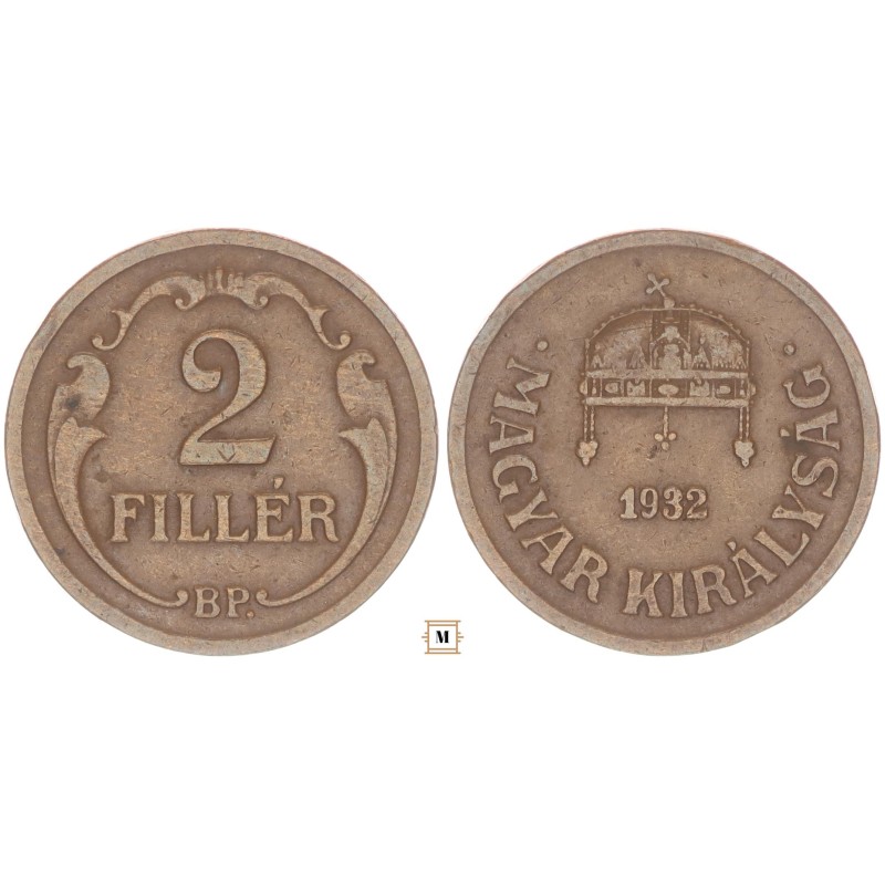 2 fillér 1932 BP