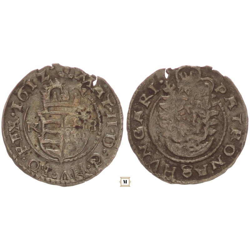 II. Mátyás denár 1612 K-B ÉH 869 II. Mátyás denár 1612 K-B ÉH 869