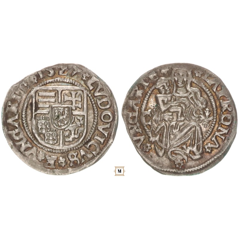 II. Lajos 1516-1526 denár 1527 C-Liliom ÉH 673