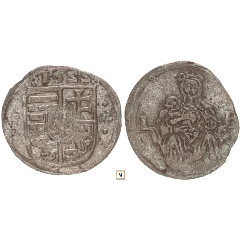 II. Lajos 1516-1526 denár 1555 L-B ÉH 675