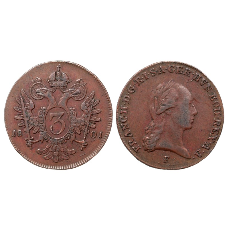 I. Ferenc 3 krajcár 1801 F