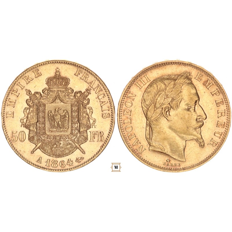 Franciaország 50 francs 1864 A Franciaország 50 francs 1864 A