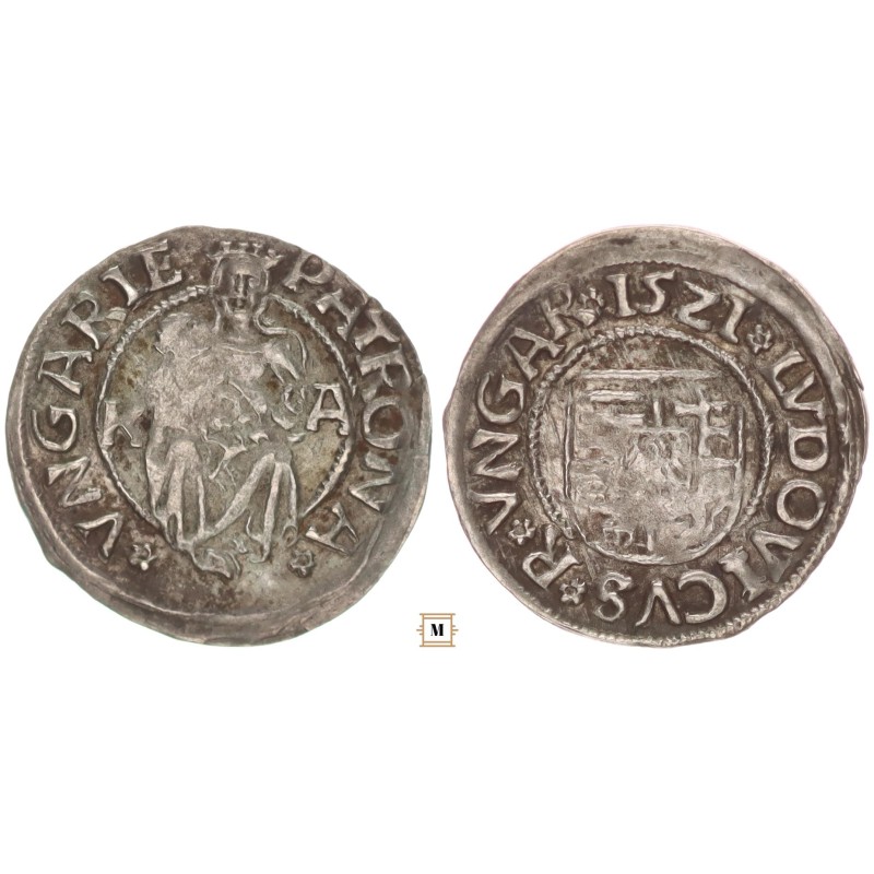 II. Lajos 1516-26 denár ÉH 673 II. Lajos 1516-26 denár ÉH 673