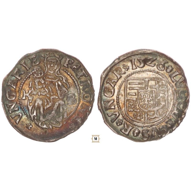 II. Lajos 1516-26 denár 1526 K-B ÉH 673 II. Lajos 1516-26 denár 1526 K-B ÉH 673