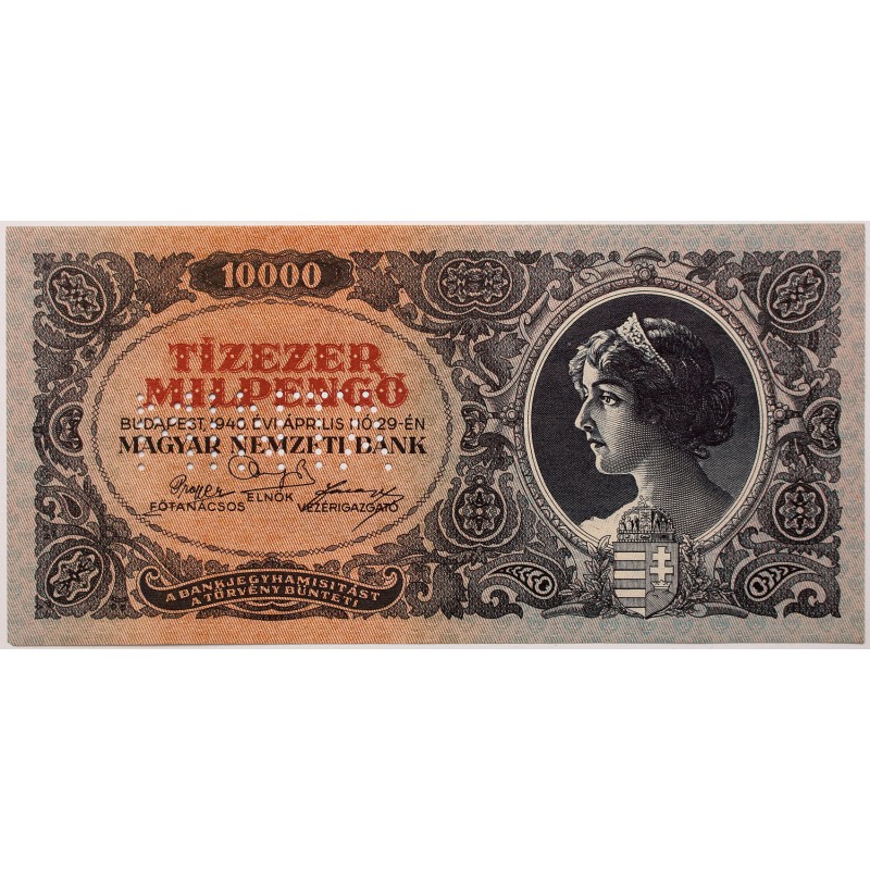 Tízezer Milpengő 1946 0-sorszámos Minta Tízezer Milpengő 1946 0-sorszámos Minta